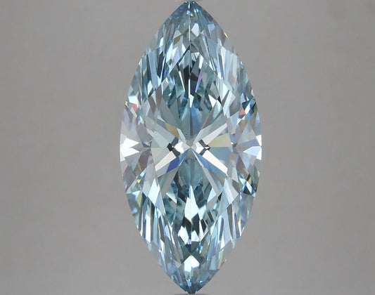 Lab-Grown Marquise Diamond - 4.01 Carats, Fancy Vivid Blue Color, VS1 Clarity - Certified by IGI - Report Number: LG632455060