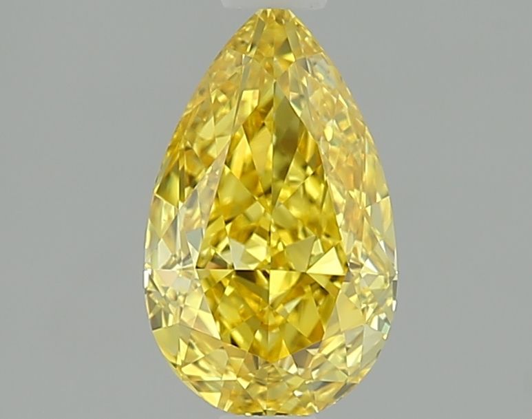 Lab-Grown Pear Diamond - 1.01 Carats, Fancy Vivid Yellow Color, VVS2 Clarity - Certified by IGI - Report Number: LG635464340