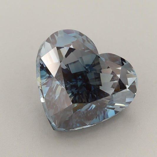Lab-Grown Heart Diamond - 4.52 Carats, Fancy Intense Gray Blue Color, VS1 Clarity - Certified by IGI - Report Number: LG662449180