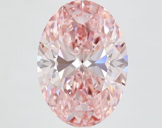 Lab-Grown Oval Diamond - 8.55 Carats, Fancy Vivid Pink Color, VS2 Clarity - Certified by IGI - Report Number: LG659465713