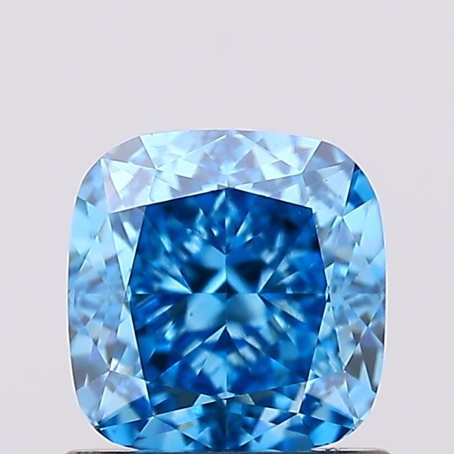 Lab-Grown Cushion Diamond - 1.02 Carats, Fancy Vivid Blue Color, VS1 Clarity - Certified by IGI - Report Number: LG638445429