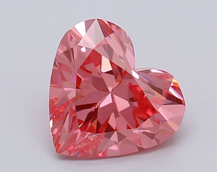 Lab-Grown Heart Diamond - 1.04 Carats, Fancy Vivid Pink Color, VS1 Clarity - Certified by IGI - Report Number: LG615367026