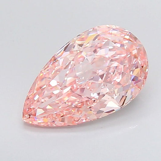 Lab-Grown Pear Diamond - 4.0 Carats, Fancy Vivid Pink Color, VVS2 Clarity - Certified by IGI - Report Number: LG642450174