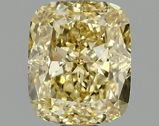 Lab-Grown Cushion Diamond - 1.52 Carats, Fancy Intense Yellow Color, VS1 Clarity - Certified by IGI - Report Number: LG674503545