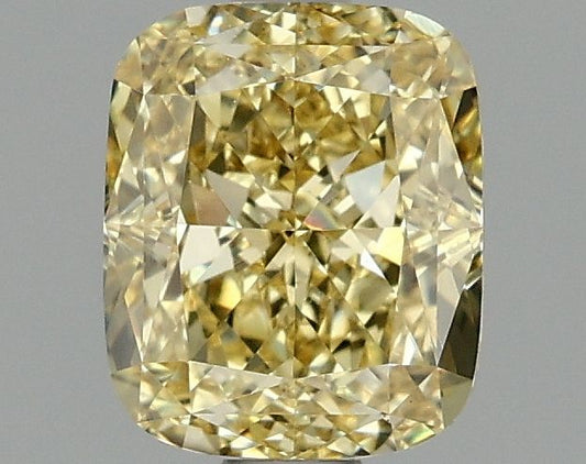Lab-Grown Cushion Diamond - 1.52 Carats, Fancy Intense Yellow Color, VS1 Clarity - Certified by IGI - Report Number: LG674503545
