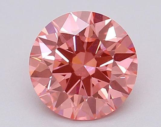 Lab-Grown Round Diamond - 1.03 Carats, Fancy Vivid Pink Color, VVS2 Clarity - Certified by IGI - Report Number: LG615366922