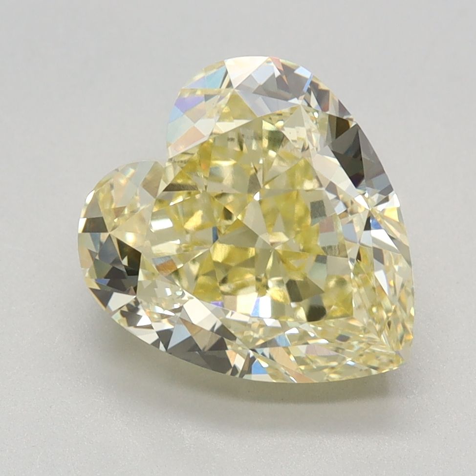 Lab-Grown Heart Diamond - 3.08 Carats, Fancy Intense Yellow Color, VVS2 Clarity - Certified by IGI - Report Number: LG635492666