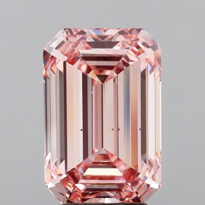 Lab-Grown Emerald Diamond - 5.09 Carats, Fancy Intense Pink Color, VS2 Clarity - Certified by IGI - Report Number: LG634474140