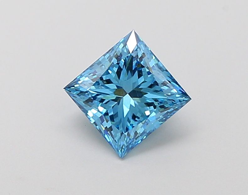 Lab-Grown Princess Diamond - 1.04 Carats, Fancy Vivid Blue Color, VS1 Clarity - Certified by IGI - Report Number: LG664410325