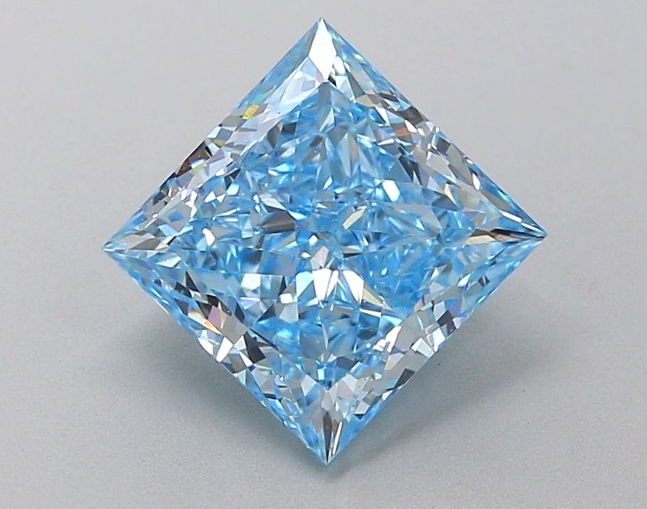Lab-Grown Princess Diamond - 2.74 Carats, Fancy Intense Blue Color, VS1 Clarity - Certified by IGI - Report Number: LG650485518