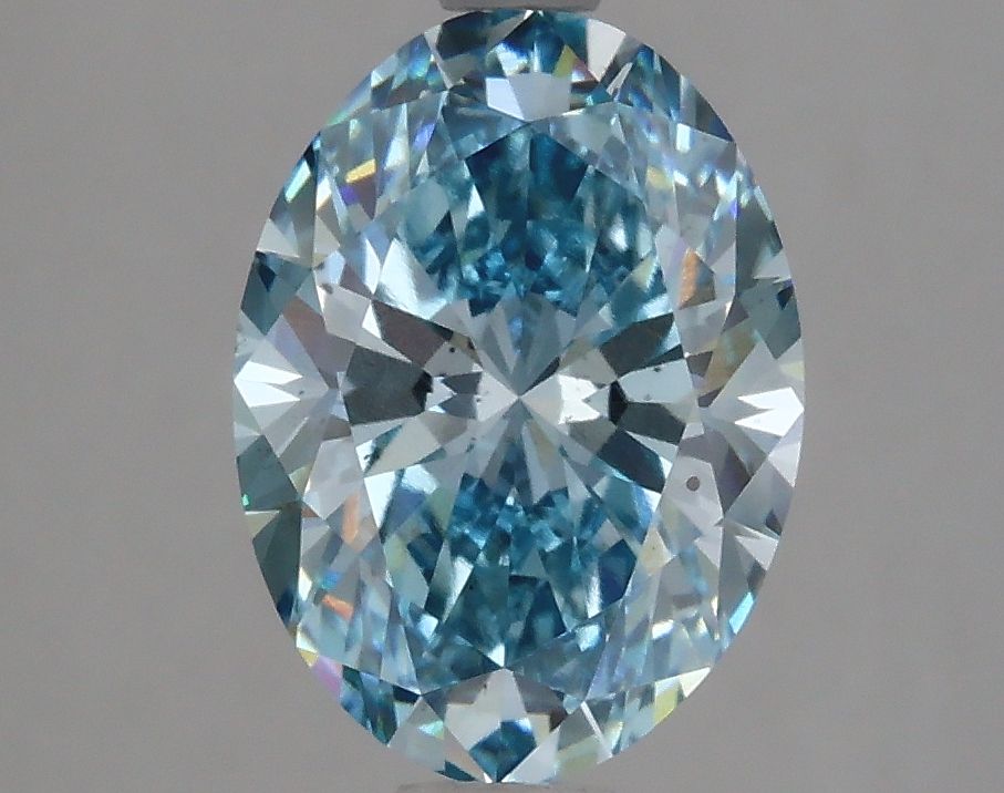 Lab-Grown Oval Diamond - 2.51 Carats, Fancy Vivid Blue Color, VS2 Clarity - Certified by IGI - Report Number: LG626420680