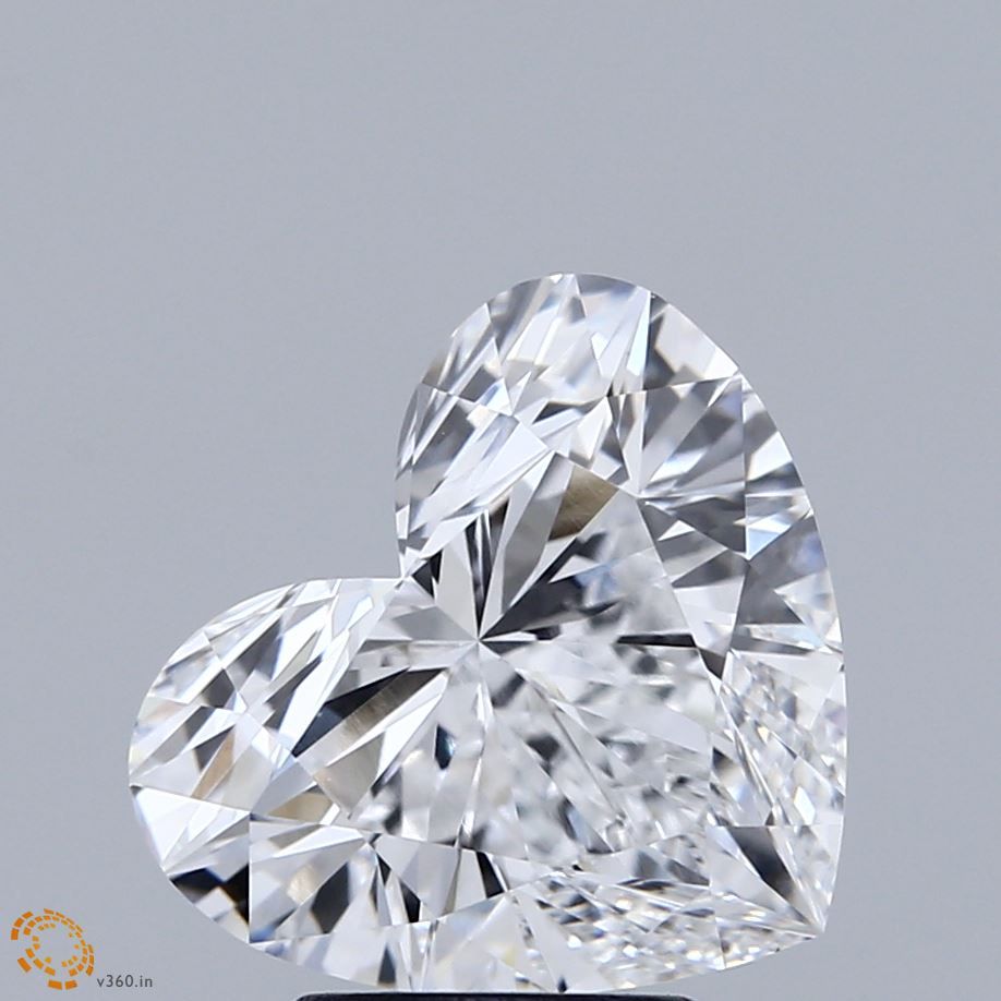 Lab-Grown Heart Diamond - 3.52 Carats, D Color, VVS2 Clarity - Certified by IGI - Report Number: LG674547259