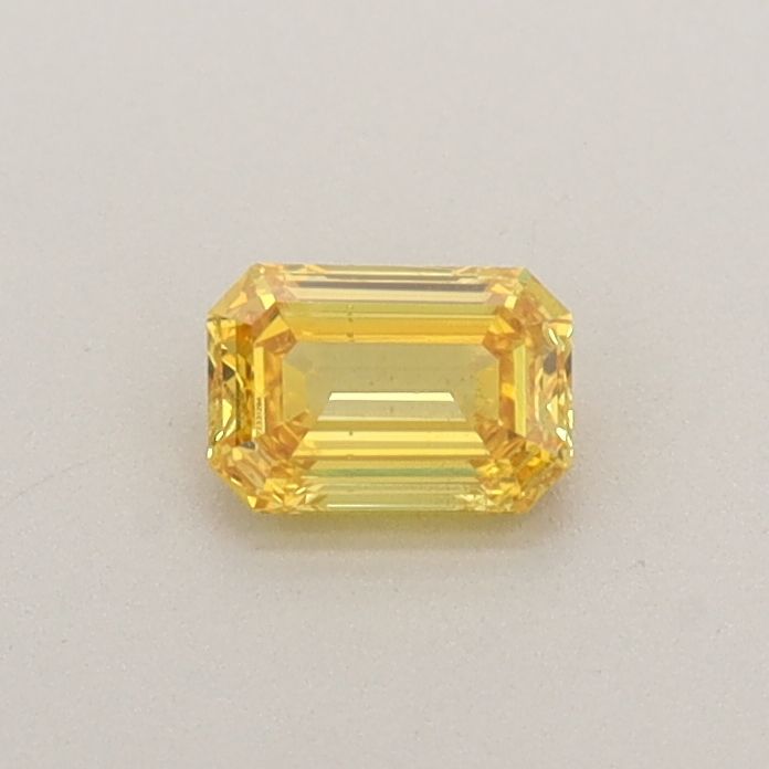 Lab-Grown Emerald Diamond - 0.22 Carats, Fancy Intense Yellow Color, SI1 Clarity - Certified by IGI - Report Number: LG572331294