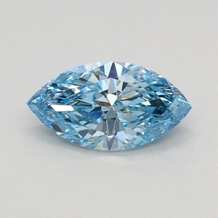 Lab-Grown Marquise Diamond - 0.32 Carats, Fancy Vivid Blue Color, VVS2 Clarity - Certified by IGI - Report Number: LG626435563