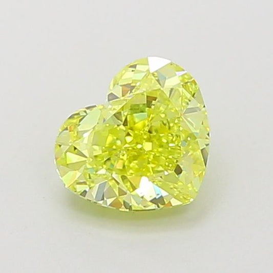 Lab-Grown Heart Diamond - 1.06 Carats, Fancy Vivid Yellow Color, VS1 Clarity - Certified by IGI - Report Number: LG660440309