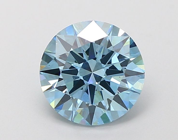Lab-Grown Round Diamond - 2.01 Carats, Fancy Vivid Blue Color, VS1 Clarity - Certified by IGI - Report Number: LG660422335