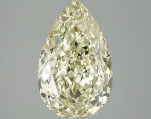 Lab-Grown Pear Diamond - 3.1 Carats, Fancy Vivid Yellow Color, VVS2 Clarity - Certified by IGI - Report Number: LG692509803
