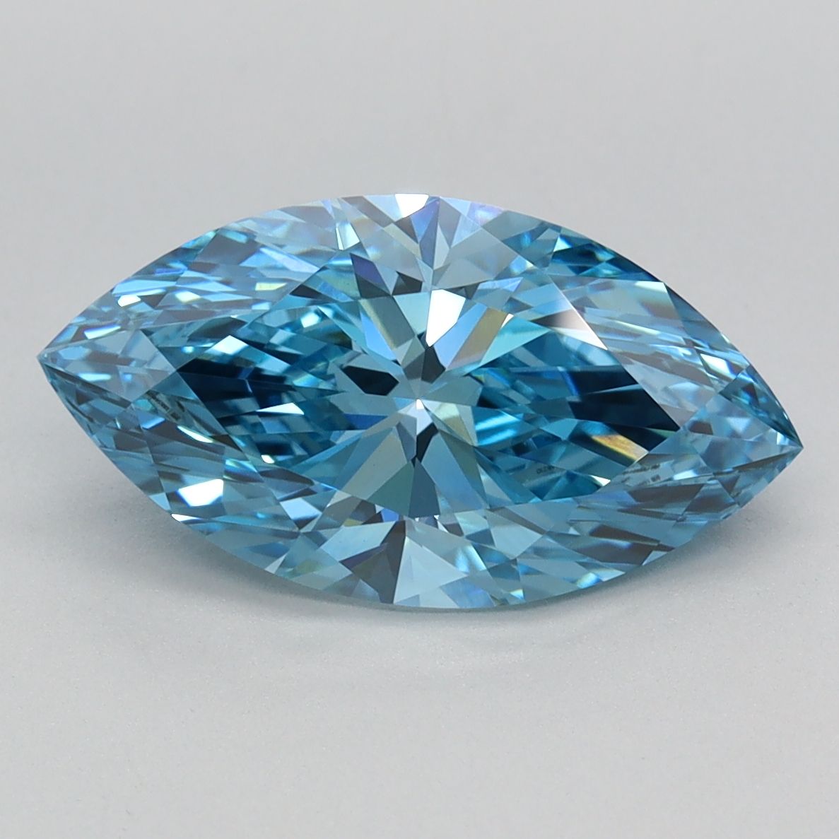 Lab-Grown Marquise Diamond - 2.25 Carats, Fancy Vivid Blue Color, VVS2 Clarity - Certified by IGI - Report Number: LG665446210