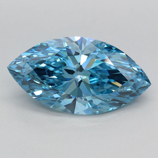 Lab-Grown Marquise Diamond - 2.25 Carats, Fancy Vivid Blue Color, VVS2 Clarity - Certified by IGI - Report Number: LG665446210