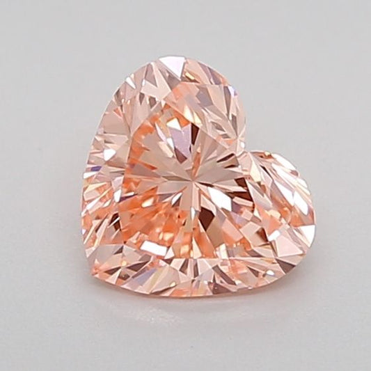 Lab-Grown Heart Diamond - 0.72 Carats, Fancy Vivid Pink Color, VS1 Clarity - Certified by IGI - Report Number: LG624413889