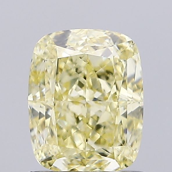 Lab-Grown Cushion Diamond - 1.04 Carats, Fancy Yellow Color, VS1 Clarity - Certified by IGI - Report Number: LG637468853