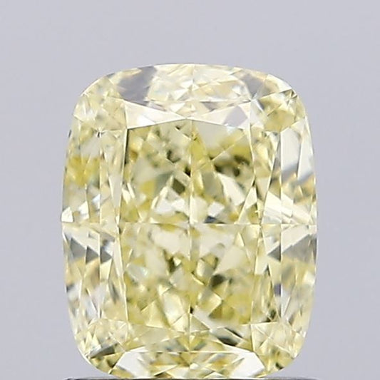Lab-Grown Cushion Diamond - 1.04 Carats, Fancy Yellow Color, VS1 Clarity - Certified by IGI - Report Number: LG637468853