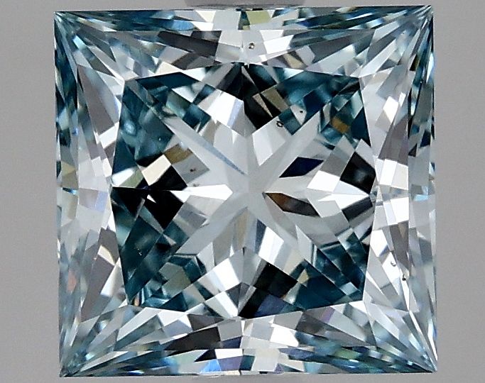 Lab-Grown Princess Diamond - 2.73 Carats, Fancy Vivid Blue Color, VS1 Clarity - Certified by IGI - Report Number: LG635470033