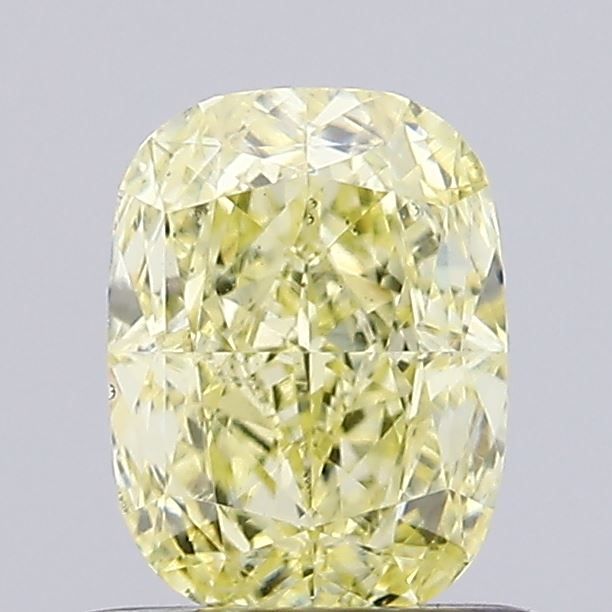 Lab-Grown Cushion Diamond - 0.81 Carats, Fancy Intense Yellow Color, VS2 Clarity - Certified by IGI - Report Number: LG640475564