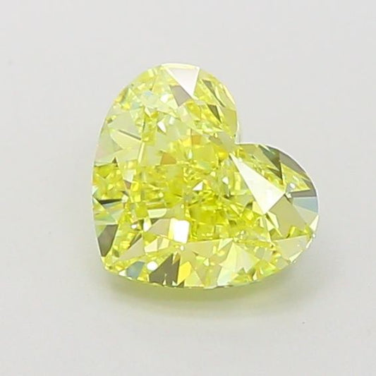 Lab-Grown Heart Diamond - 1.22 Carats, Fancy Vivid Yellow Color, VVS2 Clarity - Certified by IGI - Report Number: LG660455195
