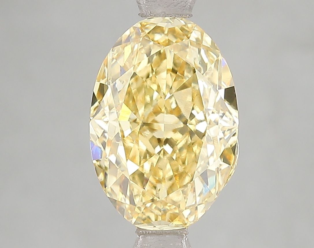 Lab-Grown Oval Diamond - 3.02 Carats, Fancy Intense Yellow Color, VVS2 Clarity - Certified by IGI - Report Number: LG666432389