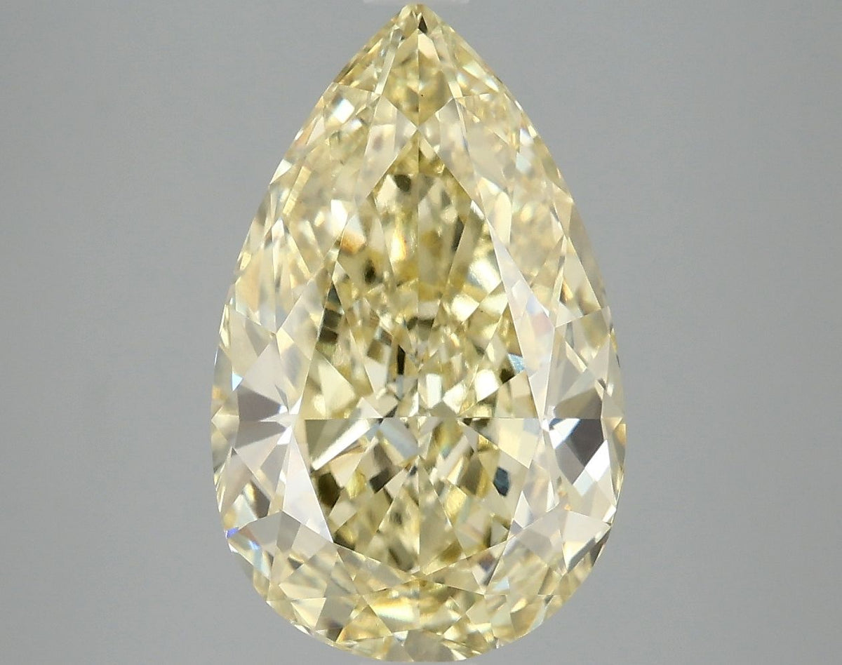 Lab-Grown Pear Diamond - 4.91 Carats, Fancy Vivid Yellow Color, VVS2 Clarity - Certified by IGI - Report Number: LG690506566