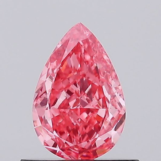 Lab-Grown Pear Diamond - 0.6 Carats, Fancy Vivid Pink Color, VVS2 Clarity - Certified by IGI - Report Number: LG638499146