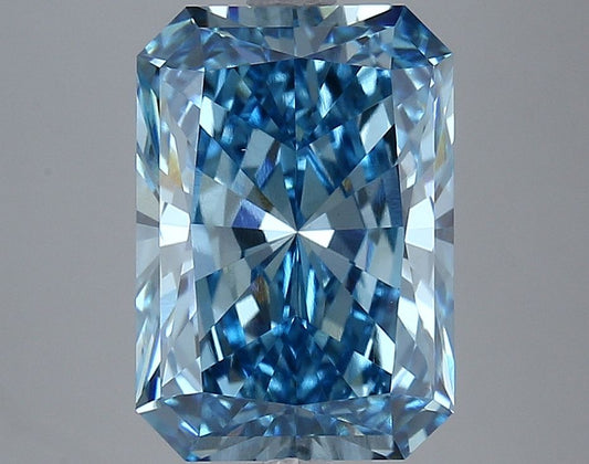 Lab-Grown Radiant Diamond - 4.52 Carats, Fancy Vivid Blue Color, VS1 Clarity - Certified by IGI - Report Number: LG633424137