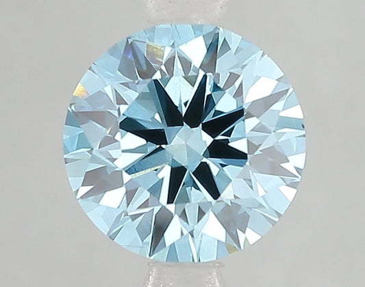 Lab-Grown Round Diamond - 2.05 Carats, Fancy Vivid Blue Color, VS1 Clarity - Certified by IGI - Report Number: LG666431937