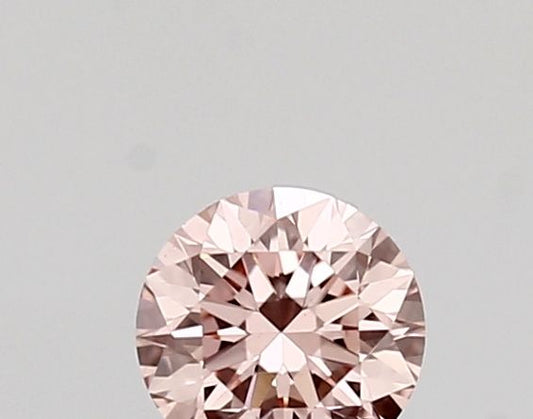 Lab-Grown Round Diamond - 0.35 Carats, Fancy Intense Pink Color, VVS2 Clarity - Certified by IGI - Report Number: LG683527692