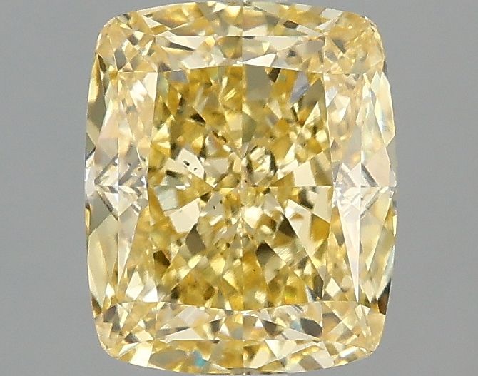 Lab-Grown Cushion Diamond - 2.1 Carats, Fancy Vivid Yellow Color, VS2 Clarity - Certified by IGI - Report Number: LG686509266