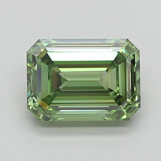Lab-Grown Emerald Diamond - 1.51 Carats, Fancy Vivid Green Color, VS1 Clarity - Certified by IGI - Report Number: LG660445407