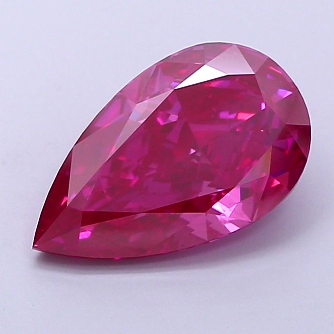 Lab-Grown Pear Diamond - 3.0 Carats, Fancy Deep Pink Color, VS2 Clarity - Certified by IGI - Report Number: LG690524503