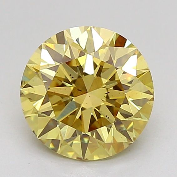 Lab-Grown Round Diamond - 1.5 Carats, Fancy Intense Yellow Color, SI1 Clarity - Certified by IGI - Report Number: LG665421619