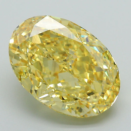 Lab-Grown Oval Diamond - 8.09 Carats, Fancy Vivid Yellow Color, VVS2 Clarity - Certified by IGI - Report Number: LG681589026