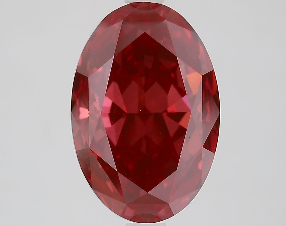 Lab-Grown Oval Diamond - 3.59 Carats, Fancy Vivid Pink Color, VVS2 Clarity - Certified by IGI - Report Number: LG668464742