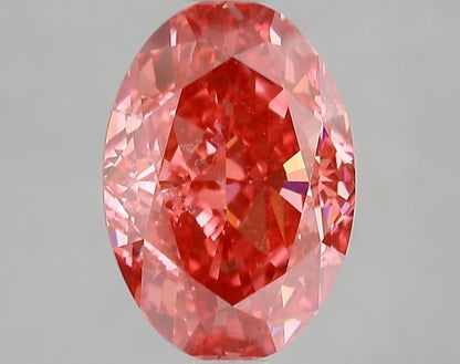 Lab-Grown Oval Diamond - 3.02 Carats, Fancy Vivid Pink Color, VVS2 Clarity - Certified by IGI - Report Number: LG662471701