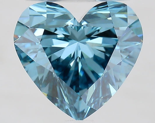 Lab-Grown Heart Diamond - 2.51 Carats, Fancy Vivid Blue Color, VS1 Clarity - Certified by IGI - Report Number: LG681516405