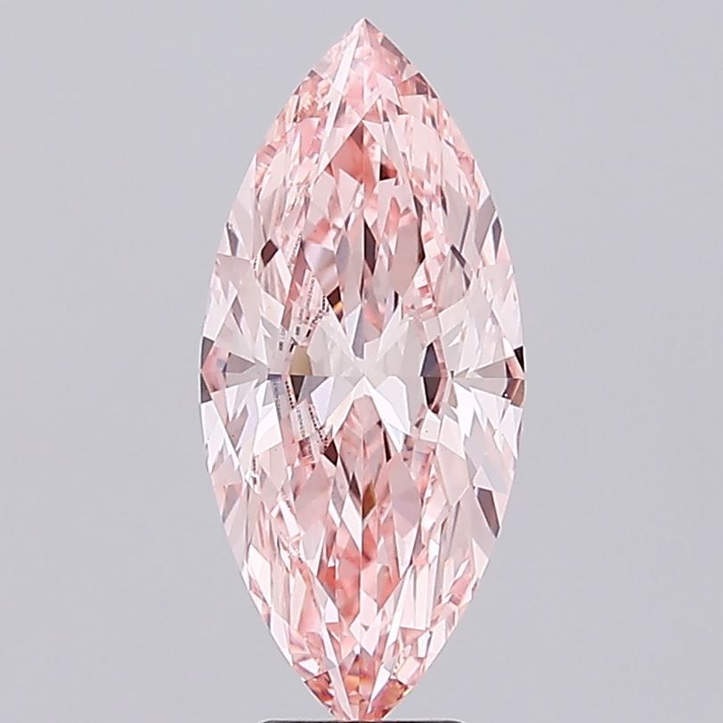 Lab-Grown Marquise Diamond - 5.02 Carats, Fancy Intense Pink Color, VS1 Clarity - Certified by IGI - Report Number: LG692540631
