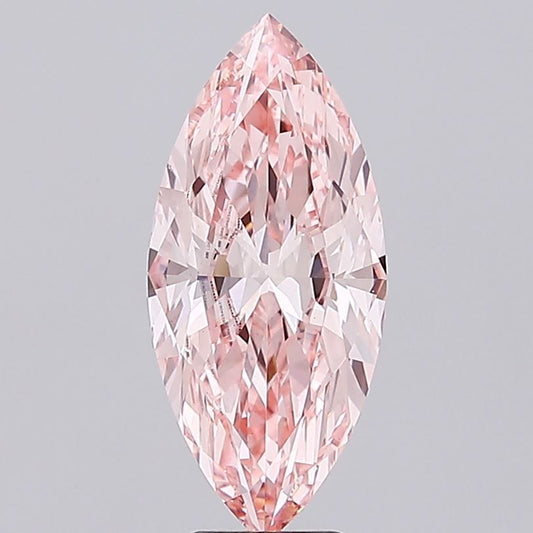 Lab-Grown Marquise Diamond - 5.02 Carats, Fancy Intense Pink Color, VS1 Clarity - Certified by IGI - Report Number: LG692540631