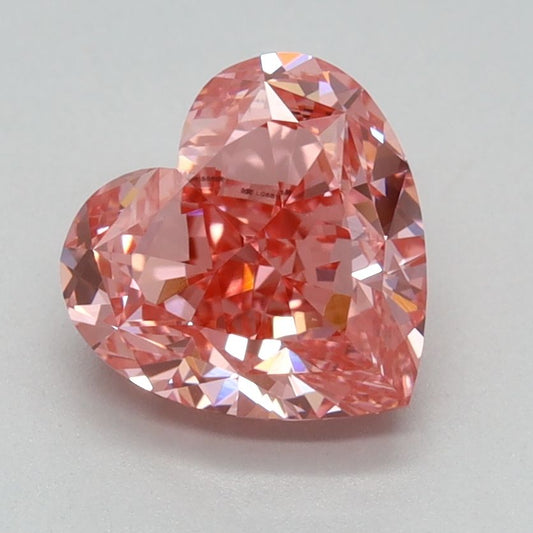 Lab-Grown Heart Diamond - 1.59 Carats, Fancy Vivid Pink Color, VVS2 Clarity - Certified by IGI - Report Number: LG681558545
