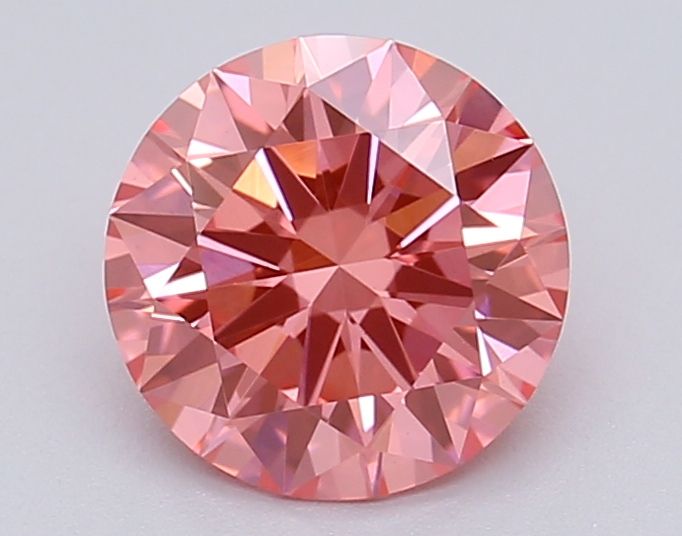 Lab-Grown Round Diamond - 1.05 Carats, Fancy Vivid Pink Color, VS1 Clarity - Certified by IGI - Report Number: LG615366874