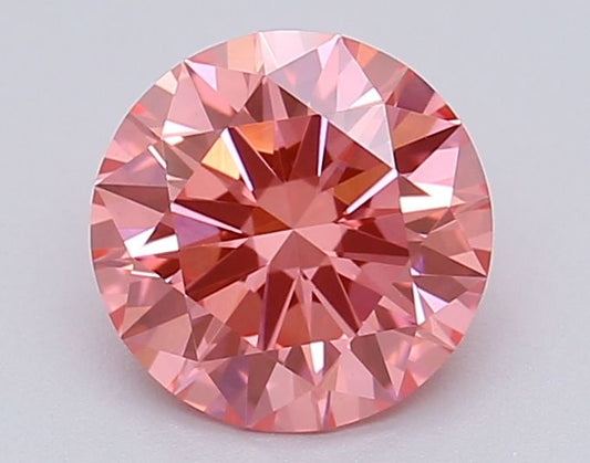 Lab-Grown Round Diamond - 1.05 Carats, Fancy Vivid Pink Color, VS1 Clarity - Certified by IGI - Report Number: LG615366874