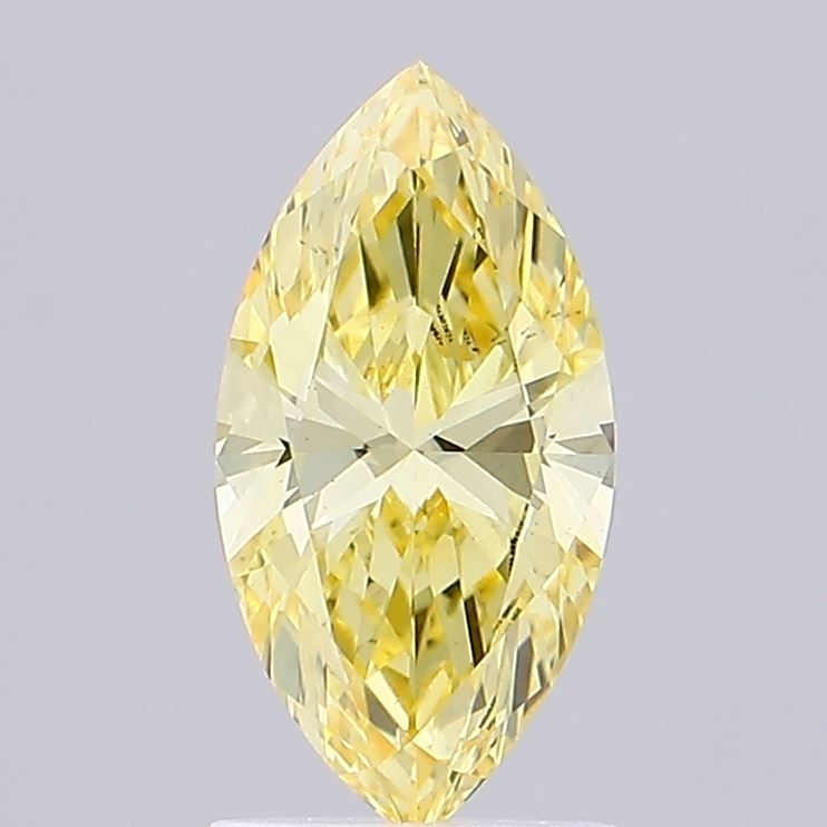 Lab-Grown Marquise Diamond - 1.1 Carats, Fancy Vivid Yellow Color, VS1 Clarity - Certified by IGI - Report Number: LG604302624