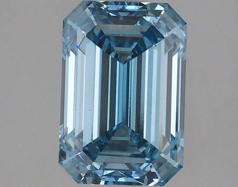 Lab-Grown Emerald Diamond - 2.55 Carats, Fancy Intense Blue Color, VS2 Clarity - Certified by IGI - Report Number: LG625409970